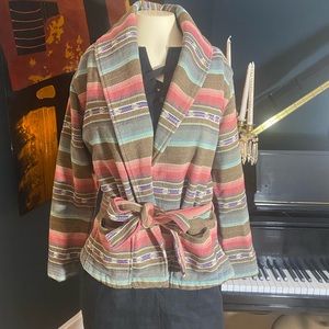Ryan Michael Southwestern Tied Jacket. Size: Medium two front pockets
